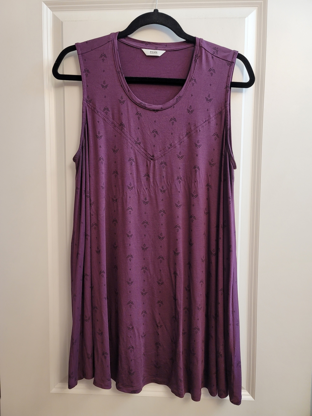 Penningtons Plum Swing Tank with Subtle Floral Print